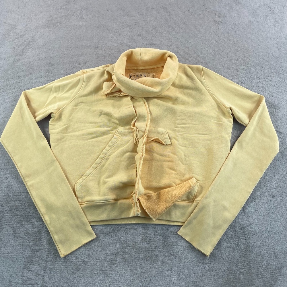 Frank & Eileen Tee Lab Pullover Sweater Women Small Canary Yellow Cut N Sew NWOT